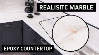 Carrara White Marble Epoxy Resin Countertop Technique [upl. by Atterol37]