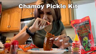 Chamoy Pickle Kit amp Mexican Chips Mukbang [upl. by Rust]