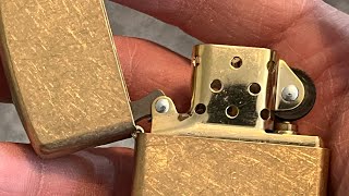 Tumbled Brass Armor Zippo Intro and Patina Day 1 [upl. by Keraj]