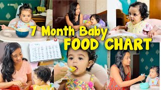 7 Month Baby Food Chart with time  Baby Diet Chart [upl. by Esinad]