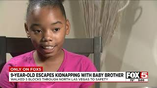 9yearold shares how she escaped her kidnapper in North Las Vegas with baby brother in arms [upl. by Hsak]