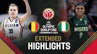 Belgium 🇧🇪 v Nigeria 🇳🇬  Extended Highlights  FIBA Womens OQT 2024 [upl. by Ydoj]