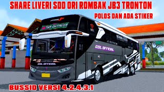 SHARE LIVERY POLOS SDD ROMBAK JB3 TRONTON BUSSID VERSI 42431 gslofficial22 [upl. by Nothsa717]