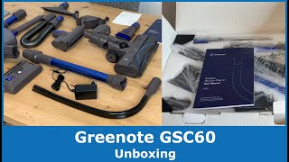 Greenote GSC60 Akkusauger im Unboxing  Ultraleichter Akku Staubsauger amp kabellos [upl. by Enilreug]