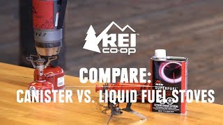 Compare Canister vs Liquid Fuel Stoves  REI [upl. by Blinny915]