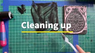 Cleaning up water based Printmaking ink [upl. by Kcir]