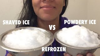 ASMR REFROZEN SHAVED ICE VS REFROZEN POWDERY ICE [upl. by Zanas]