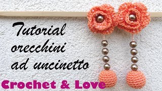 Tutorial orecchini ad uncinetto con perline sub Espanol [upl. by Nalor]