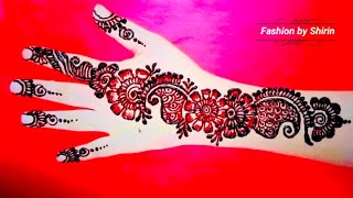 New Easy Beautiful Mehndi Design । simple henna design  mehndi designfashionbyshirin viralvideo [upl. by Annaeoj978]