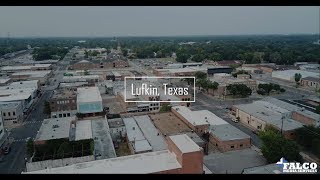 Downtown Lufkin Texas  Aerial Drone Video by Falco Media Services [upl. by Nairim]