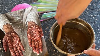 Henna mixing and recipe for dark stain HennabyRashida mehndi henna trending trend [upl. by Halik]