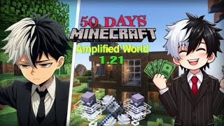 I Survived 50 Days In Amplified World In Minecraft 121 100dayssurvive [upl. by Liuqnoj682]