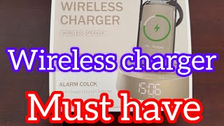 Alarm clock with wireless charging station for apple iphone 16 15 14 13 12 11 pro max apple watch [upl. by Nonnah]