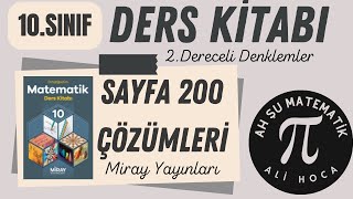 10Sınıf Matematik Kitabı Sayfa 200 CevaplarıÇözümleri Miray Yayınları [upl. by Ahsela]