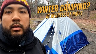 Winter Camping at Rocky Gap State Park 18 Degrees at Night [upl. by Iblok]