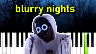 BoyWithUke  Blurry Nights Piano tutorial [upl. by Ititrefen]