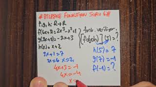 71FONKSİYONLAR ● BİLEŞKE FONKSİYON Soru 6 fonksiyonlar fonksiyonlar [upl. by Luelle]