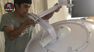 VIDEOTUTORIAL INSTALACION ANTENA Ubiquiti AC de 34DBI with Radio Air Fiber 5x HD [upl. by Akitahs]