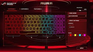 Asus Strix Rog How To Change Keyboard Colour RGB Settings  ROG Aura Core [upl. by Alohcin889]