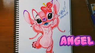 DIBUJANĎO A LA NOVIA DE STITCH 🇵🇪😀🖌👍 [upl. by Lashond788]