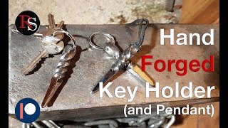 Making A Simple Hand Forged Key Holder  Keychain  Key Ring  Pendant  Blacksmithing [upl. by Notgnirrac]