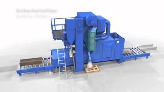 Wheelabrator Roller Conveyor Blast Machine video 2 [upl. by Ahkeber]