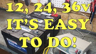 How to Properly Wire 12v 24v amp 36 Volt Trolling Motor Batteries In Your Boat Series vs Parallel [upl. by Ewall]