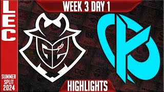 G2 vs KC Highlights  LEC W3D1 Summer 2024  G2 Esports vs Karmine Corp Week 3 Day 1 [upl. by Amekahs]