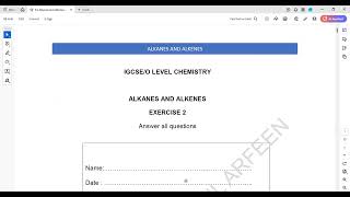 Exercise 2 Alkanes and Alkenes Structure 4 to 6 Cambridge IGCSE O level Chemistry Lesson 65 part e [upl. by Cleaves]