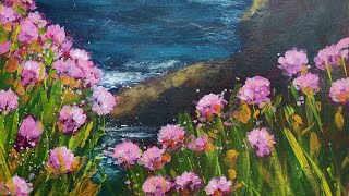 Simple Spots to Creating a Wildflowers Painting in Acrylics [upl. by Neirbo]