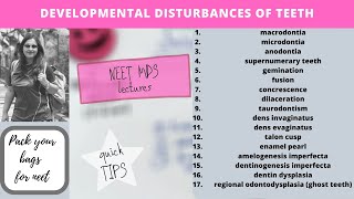 developmental disturbances of teeth  neet mds [upl. by Lebana]