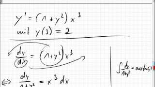 10A1 Differentialgleichung mit trennbaren Variablen Beispiel [upl. by Sonahpets]