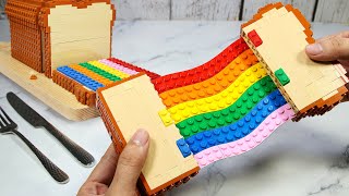 Impossible LEGO or REAL Random RAINBOW FOOD Recipe 🌈  BEST of LEGO Breakfast Compilation [upl. by Ihel]