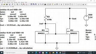 Basic Current Mirror MOSFET based Simulation in LTspice [upl. by Reyam]