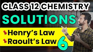 Class 12 Chemistry  Solutions  Henry’s Law and Raoult’s Law  NCERT Chapter 2  Ashu Sir [upl. by Ardnohsed]