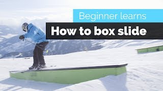 How to Box Slide  Grind on Skis  a Beginner Skiers Progression [upl. by Akiehsal]