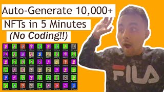 How To Auto Generate 10000 NFTs in 5 Minutes NO CODING [upl. by Enyrat690]