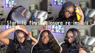 How To Reinstall Your Closure Wig Start To Finish  Amazon Closure Wig Install  Megalook Hair [upl. by Eniamert]