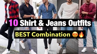 10 Shirt With PantJeans Style Combination  Best Colours for Men Clothing  Easy Outfit Ideas [upl. by Eelanaj]