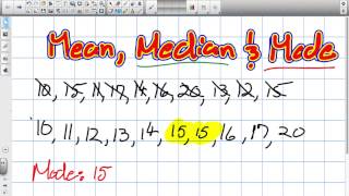 Mean Median and Mode Grade 8 Nelson Lesson 3 6 9 15 14 [upl. by Xenos]