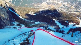 Il drone sulla Vertigine la pista di discesa libera maschile di Cortina 2021 [upl. by Nai]