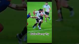 Louis BielleBiarrey try All Blacks vs France 24 [upl. by Ahsitaf429]