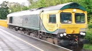 120524  Class 66  66418  Colwyn Bay to Crewe Basford Hall  Engineering Train [upl. by Einnod]