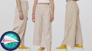 Linen Summer Pants  Sewing With No Pattern  Easy Sewing for Beginners [upl. by Us]