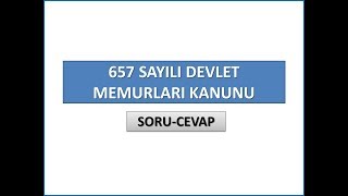 2019 EKYS 657 SAYILI DEVLET MEMURLARI KANUNU  50 SORUCEVAP [upl. by Acirrehs]