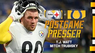 TJ Watt amp Mitch Trubisky Postgame Press Conference Week 15 at Colts  Pittsburgh Steelers [upl. by Vern]