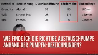 Wie finde ich die richtige Austauschpumpe anhand der PumpenBezeichnungen Jetzt Pumpe tauschen [upl. by Burrows288]