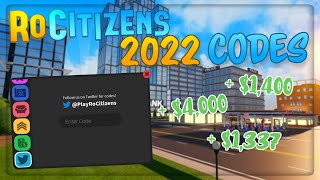 ALL RoCitizens 2022 Active Codes Cash  Awards [upl. by Sumer630]