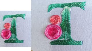 Alphabet T hand Embroidery  Beautiful hand Embroidery for beginners [upl. by Bergess]