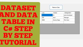 DATASET AND DATATABLE IN C  HOW TO USE DATASET AND DATATABLE IN C  DATA TABLE C  DATASET C [upl. by Ariamat]